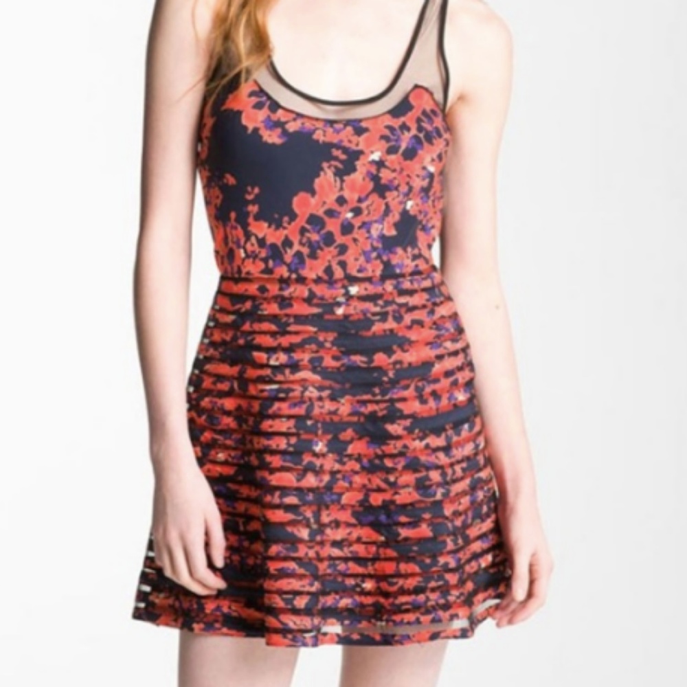 PARKER Mesh Mini Dress A-line Fit And Flare